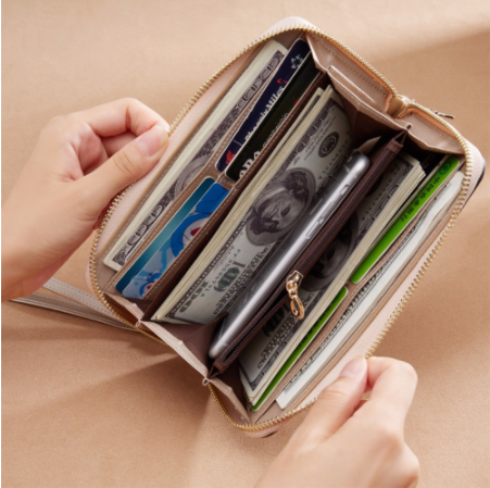 Billetera Larga de Cuero Genuino con Cierre - Gran Capacidad - Image 2