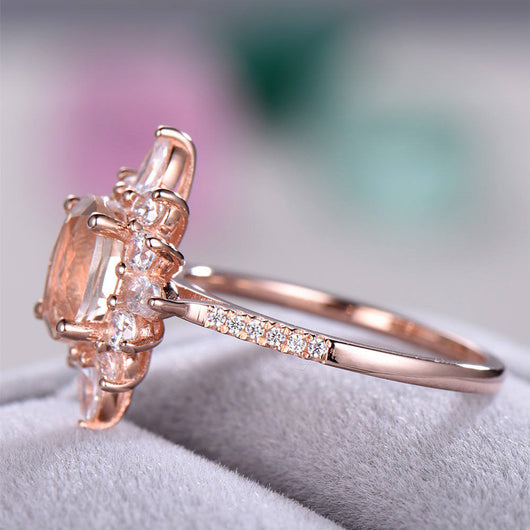 Anillo de Flor con Diseño Copo de Nieve en Oro Rosado - Circonita Cúbica - Image 3