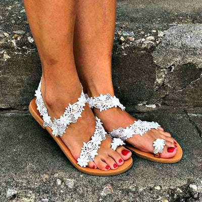 Zapatos Planos Mujer Talla Grande con Flores de Cristales - Image 5