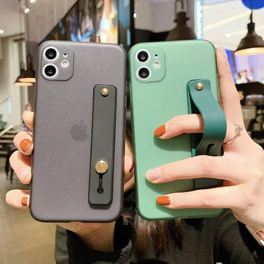 Funda iPhone con Correa de Muñeca - Colores Sólidos Compatible con Apple