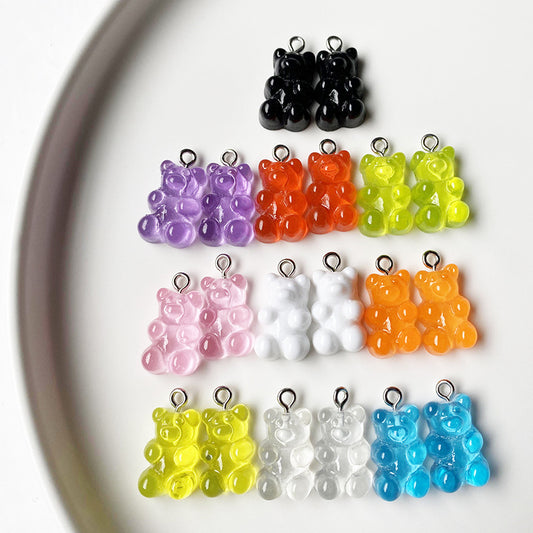 Aretes de Goma Jelly con Diseño de Ositos Coloridos