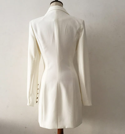Vestido Sastre Ejecutivo Mujer con Botones Dorados - Diseño Europeo Ajustado - Image 3