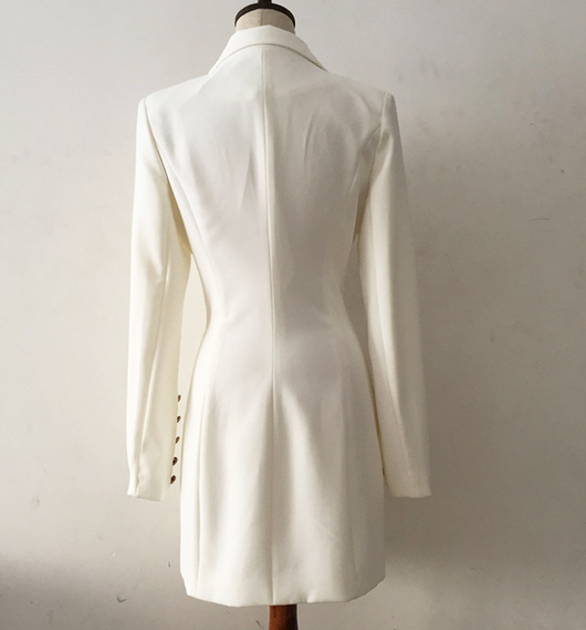 Vestido Sastre Ejecutivo Mujer con Botones Dorados - Diseño Europeo Ajustado - Image 3