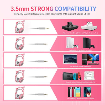 Auriculares Gaming con Orejas de Gato - Micrófono para PC, PS4 y Móvil - Image 5