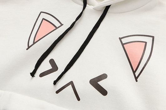 Sudadera Universitaria Gato Cartoon con Capucha y Forro de Terciopelo - Image 14