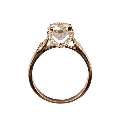 Anillo Cabeza de Toro Moissanita Clásico Cuatro Puntas - Image 8