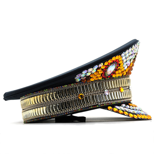 Gorro Plano Dorado con Diamantes para Fiestas y Carnavales - Image 15