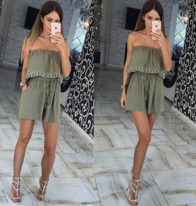 Jumpsuit Strapless Ajustado con Envolvente en el Pecho - Image 3