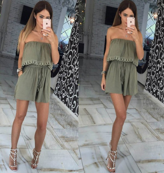 Jumpsuit Strapless Ajustado con Envolvente en el Pecho - Image 3