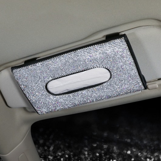 Dispensador de Pañuelos para Auto en Cuero PU Crystal - Colgante Universal - Image 6