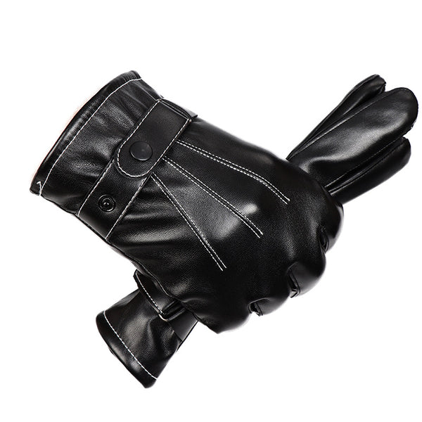 Guantes de Cuero Impermeables para Pantalla Táctil de Dedo Completo