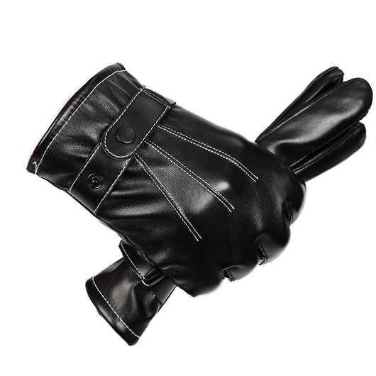 Guantes de Cuero Impermeables para Pantalla Táctil de Dedo Completo - Image 2