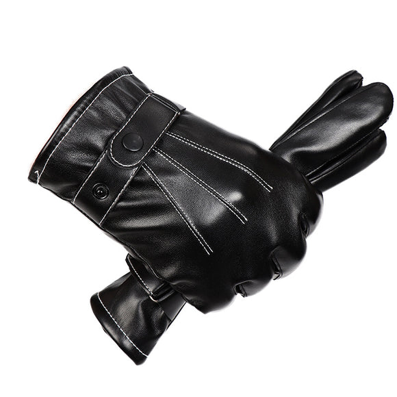 Guantes de Cuero Impermeables para Pantalla Táctil de Dedo Completo
