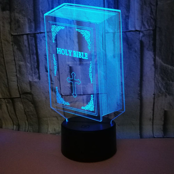 Lámpara 3D Biblia Sagrada con Luz LED