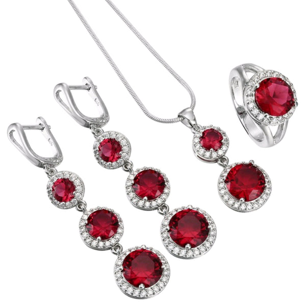Conjunto de Joyería Nupcial de Tres Piezas