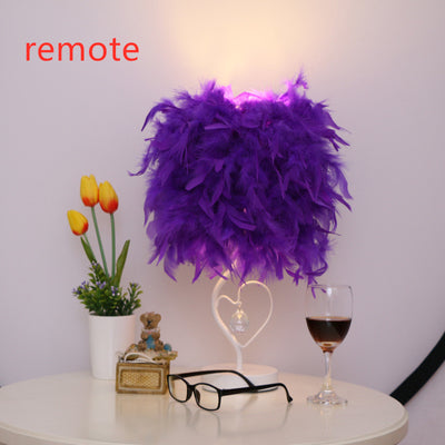 Lámpara de Mesita LED Alas de Cristal Corazón Pluma - Image 10