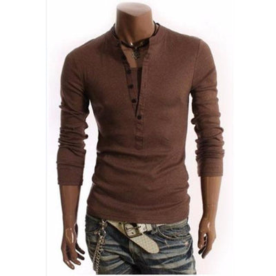 Camiseta Cuello V Estilo Británico para Hombre - Image 4
