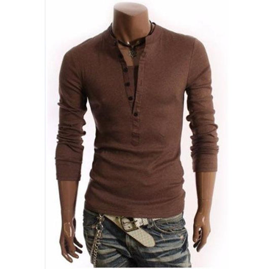 Camiseta Cuello V Estilo Británico para Hombre - Image 4