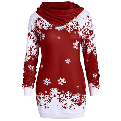 Suéter Estampado con Cuello Bufanda de Manga Larga Navideño - Image 6