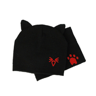 Conjunto Gorro y Bufanda Tejida para Bebé - Protección Invernal con Diseño Gato - Image 7