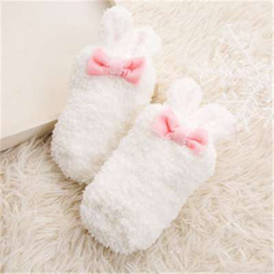Calcetines de Bebé Niña Coral Fleece Suave con Diseño de Conejito - Image 6