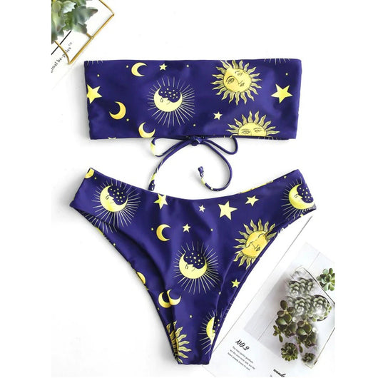 Bikini Deportivo con Cortes Laterales y Estampado de Estrellas - Image 15