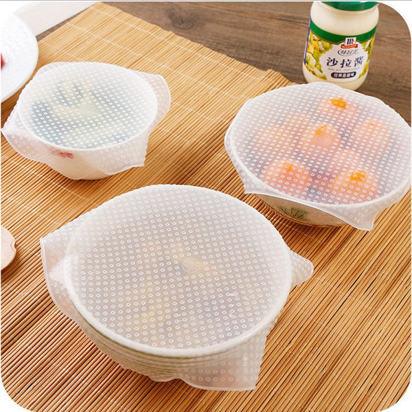 Film Elástico de Silicona Reutilizable para Alimentos - Cubierta Universal para Microondas y Refrigerador