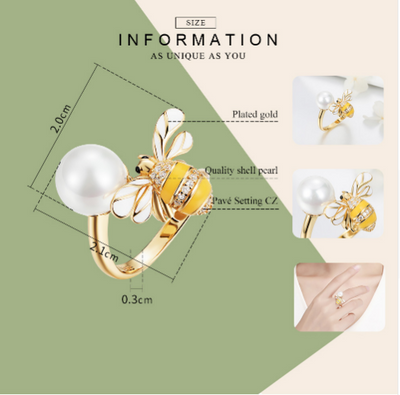 Anillo Dorado con Abeja Engarzada - Image 4
