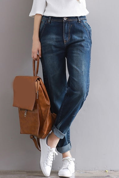 Jeans Mujer Cintura Suelta Pierna Recta Talla Pequeña - Image 3