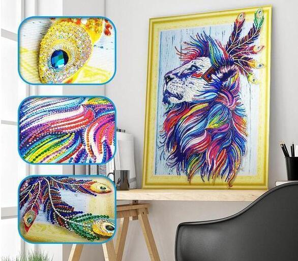 Pintura de Diamantes Forma Especial - El León