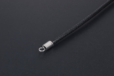 Collar Tejido de Lino Negro con Cuerda de Cera - Image 2