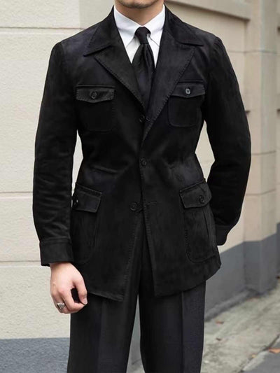 Abrigo Trench Casual Italiano de Bolsillos Múltiples para Hombre - Image 8