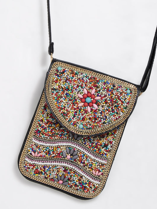 Bolsa Bohemia para Celular con Cuentas y Concha Marina - Image 7