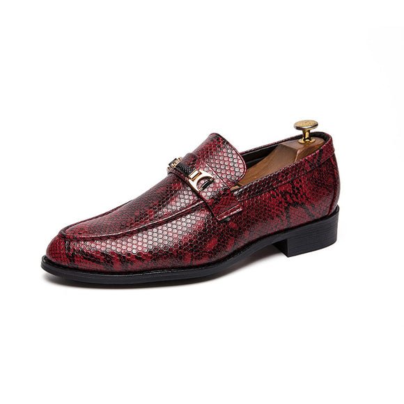 Cartera Masculina de Cuero con Patrón Piel de Serpiente Británico