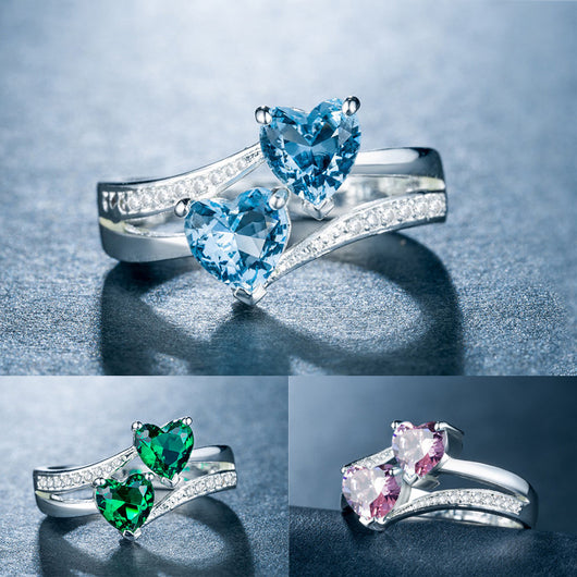 Anillos de Cobre Chapados en Platino con Circonitas Brillantes