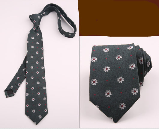 Corbata Formal de Poliéster con Diseño Floral y Rayas para Hombre - Image 8