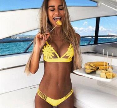 Bikini Traje de Baño de Punto en Color Sólido - Image 10
