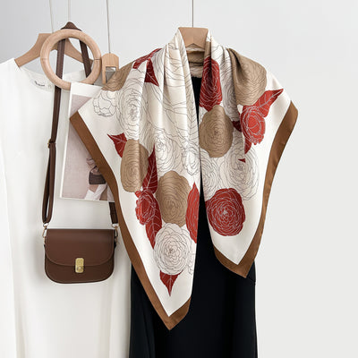 Pañuelo Floral Coreano Premium con Estampado Artesanal