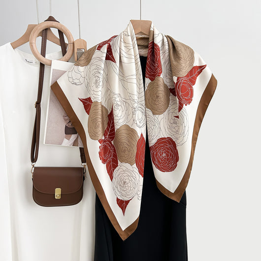 Pañuelo Floral Coreano Premium con Estampado Artesanal
