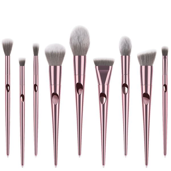 Set de 10 Brochas de Maquillaje con Mango Largo