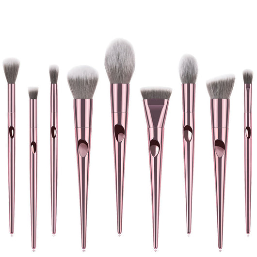 Set de 10 Brochas de Maquillaje con Mango Largo