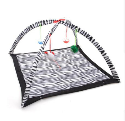 Casa de Juegos para Gatos Plegable con Hamaca y Juguetes Incluidos - Image 17