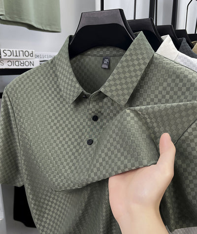 Playera Polo Hombre Jacquard Cuadros Transpirable Verano - Image 10
