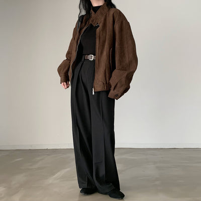Abrigo Retro de Ante Cálido con Doble Cierre - Perfecto para Otoño Invierno - Image 10