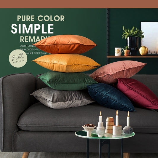 Almohada de Terciopelo en Colores Sólidos