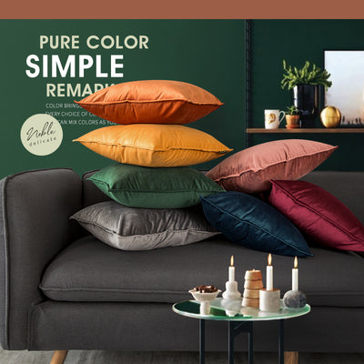 Almohada de Terciopelo en Colores Sólidos