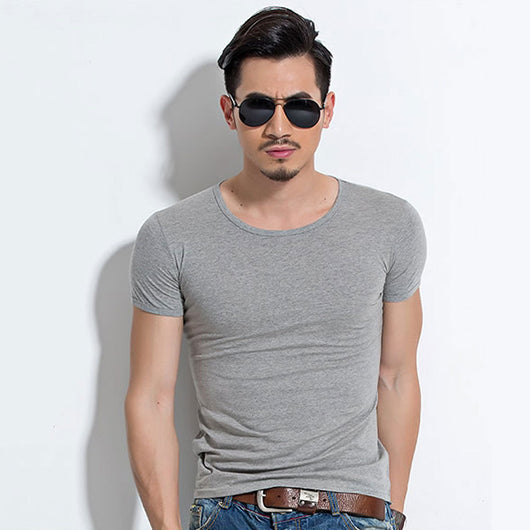 Playera Básica de Verano para Hombre - Colores Sólidos