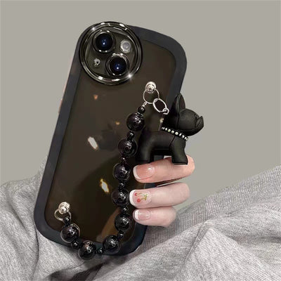 Funda Protectora para Teléfono con Diseño de Pulsera Negra Transparente - Image 4