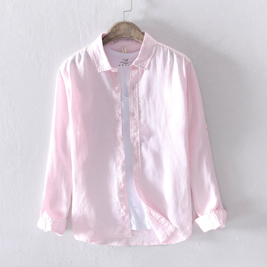 Camisa de Lino Blanca Manga Larga para Hombre - Image 6