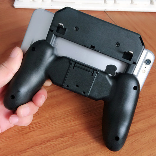 Black mobile gaming controller with 'BATTLEGROUNDS' text, featuring two top triggers and ergonomic hand grips. - Image 16